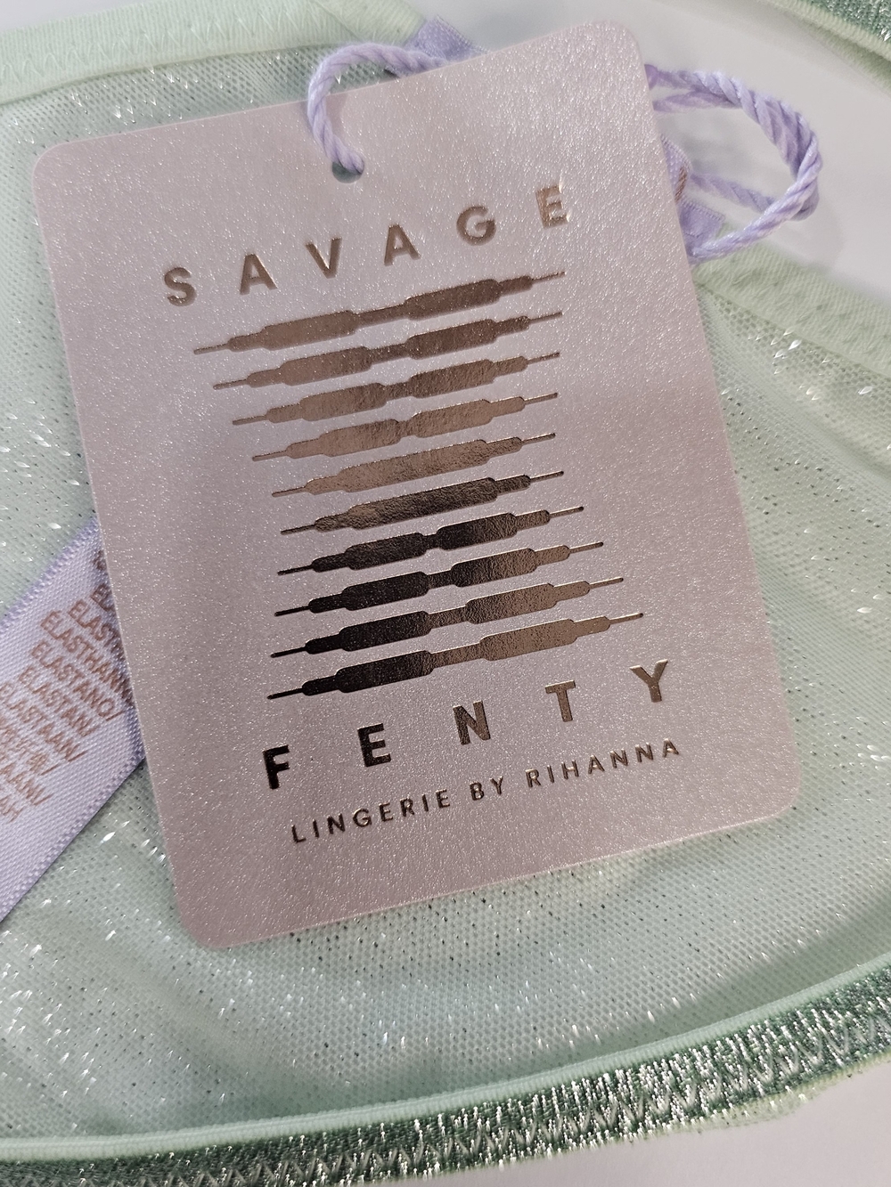 Savage X Fenty Mint Shimmer Underwire Bustier & Brief Set - Picture 6 of 6